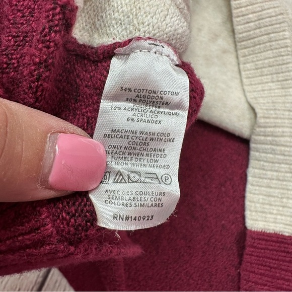 LOFT ann taylor color block boxy Cardigan Sweater sz XS cotton blend classic - Picture 7 of 8